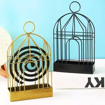 Подставка для спирали от комаров в клетке для птиц, бытовая клетка для спирали от комаров, переносная коробка для спирали от комаров, которую можно повесить, металлический поддон для спирали от комаров #C0S0E# золотой