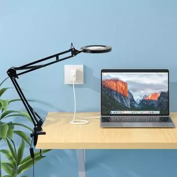 Подставка для заполняющего света для селфи-фотографии Beauty Ring Light Складная светодиодная настольная лампа с зарядкой от USB Портативная настольная лампа чёрный