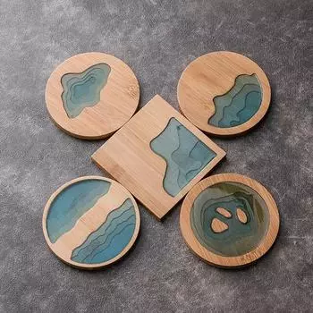 Подставка под стакан Art Coaster из свежего дерева, подставка под стакан, коврик для стола, нескользящий теплоизоляционный коврик для чашки, кухонные принадлежности, подставка под кофейную чашку 1PC