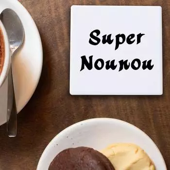 Подставка под стакан Super Nounou Square Enamel Подарок учителю Подарок на конец года Подставка под стакан Подставка под стакан Сюрприз для Nounou 10x10cm