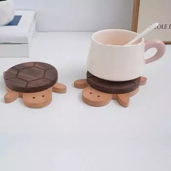 Подставки под стаканы Turtle Coasters Set, нескользящий деревянный коврик для защиты стола, деревянные подставки ручной работы, впитывающие тепло и влагу, подставки под стаканы для напитков для офиса и дома Sets