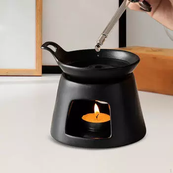 Подсвечник для чайной свечи с аромадиффузором и восковым расплавом Home чёрный