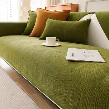 Подушка для дивана Four Seasons Universal Non-Slip Herringbone Chenille Cushion Summer Green Sofa Cover 70*70cm