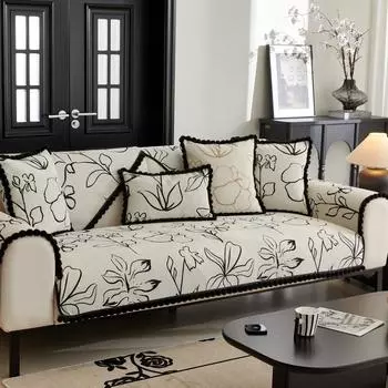 Подушка для дивана French Entry Lux Four Seasons Universal Chenille Non-Slip Leather Sofa Cover Fabric 70*70cm