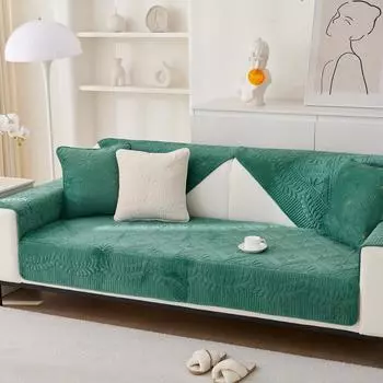 Подушка для дивана Ins Plush в кремовом стиле, универсальная, на три места, чехол для дивана, нескользящая кожаная подушка для дивана на осень и зиму 70*70cm