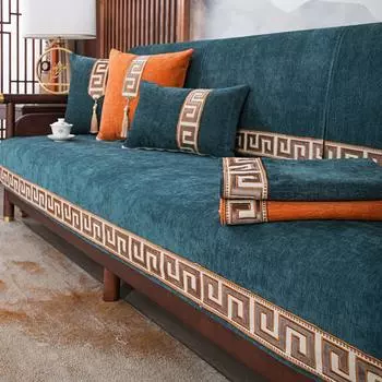 Подушка для дивана из шенилла Four Seasons Universal Light Luxury Advanced Non-Slip Living Room High-End Cover Fabric Sofa Cover Slipcover 70*70