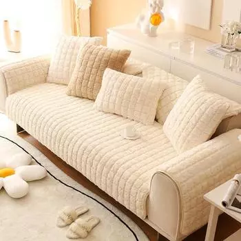 Подушка для дивана Nordic Cream Ins Style Four Seasons Universal Plush Подушка для дивана Чехол для спинки Полотенце 70*70cm