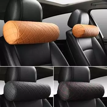 Подушка для шеи на автомобильное сиденье Comfort с пеной с эффектом памяти, дышащая шейная цилиндрическая защита подголовника для домашнего офисного кресла чёрный