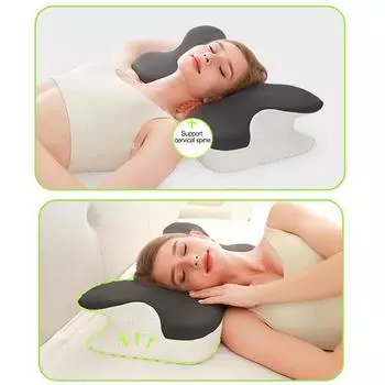 Подушка для сна Butterfly Sleep Memory Neck с медленным отскоком, удобная подушка для сна с эффектом памяти, ортопедическая подушка для массажа шеи и шеи синий