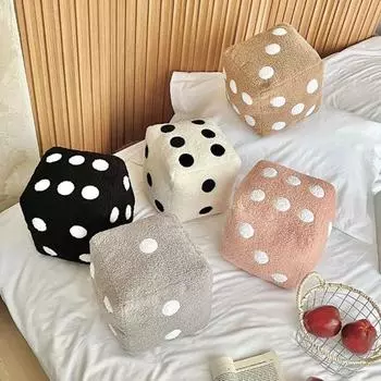 Подушка в виде игральных костей Моделирование игральных костей Плюшевая подушка Кубический куб Плюшевая подушка Мягкая спинка дивана розовый