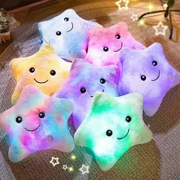 Подушка Yousheng Twinkle Star, мягкая подушка со светодиодной подсветкой, светящаяся подушка со звездой, ночник для детей, сенсорная плюшевая игрушка для детей 40cm