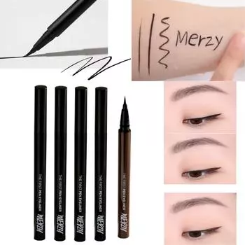 ПОДВОДКА ДЛЯ ГЛАЗ MERZY THE FIRST PEN 3 ЦВЕТА | ЧЕРНЫЙ УГЛЕРОД / МУЛЬТИВОДОНЕПРОНИЦАЕМЫЙ / ЛЕГКИЙ РИСОВАНИЕ | Черный/коричневый/светло-коричневый