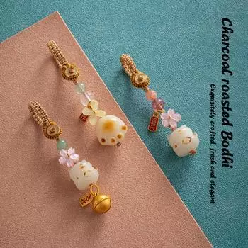 Подвеска Bodhi Cherry Blossom Osmanthus, брелок для ключей, подвеска в китайском стиле, маленький медведь, брелок для телефона, автомобильные аксессуары