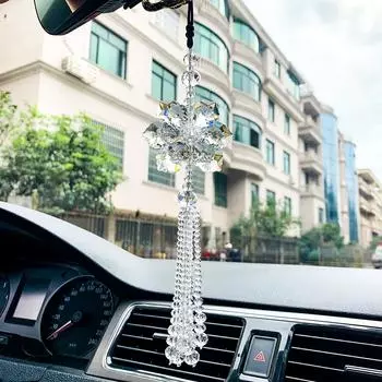 Подвеска для автомобиля прозрачная 3-слойная кленовая листва хрустальные украшения украшения ловец солнца подвески отделка свадебный рождественский подарок