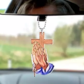 Подвеска для автомобиля в виде молитвенной руки, аксессуары для внутреннего зеркала заднего вида, христианские подвесные аксессуары, подарки от друзей