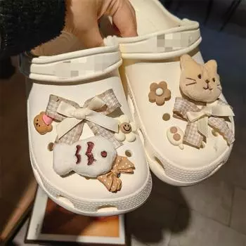 Подвеска для обуви Crocs DIY 3D плюшевые мультяшные животные украшение для обуви пряжка для Croc Подвески для обуви с отверстиями Аксессуары