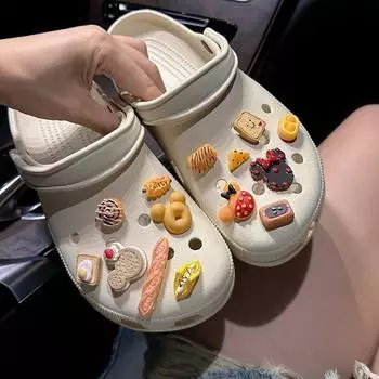 Подвеска для обуви Crocs DIY Креативные милые мультяшные десерты Украшение для обуви Пряжка для Croc Подвески Аксессуары для обуви с отверстиями