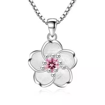 Подвеска Fresh Rose Handmade Cute Peach Flower, женская, посеребренная подвеска