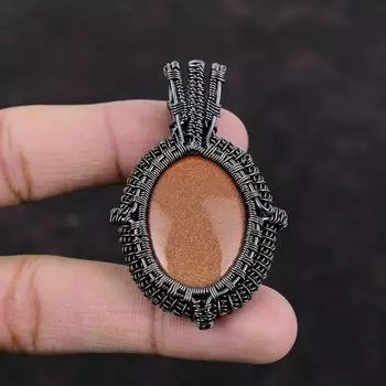 Подвеска из драгоценного камня Sun Sitara, подвеска из медной проволоки, ювелирное изделие ручной работы, дизайнерская подвеска, медные украшения, этнический стиль, кулон в подарок жене