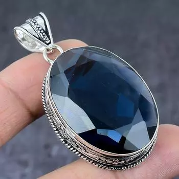 Подвеска из серебра 925 пробы с голубым топазом, 2,25 дюйма, r9i69