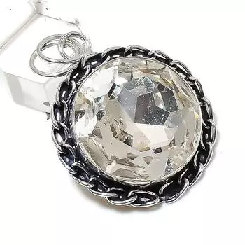Подвеска из серебра 925 пробы с натуральным белым топазом, ручная работа, 1,97 дюйма, y3Z18
