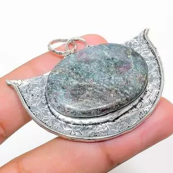 Подвеска из стерлингового серебра 925 пробы с драгоценным камнем RubyFuchsite, 1,85 дюйма E8C58