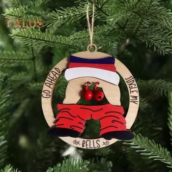 Подвеска Jingle My Bells, рождественское украшение, подарок Санты, обмен подарками, подарочный пакет, деревянная новогодняя подвеска A