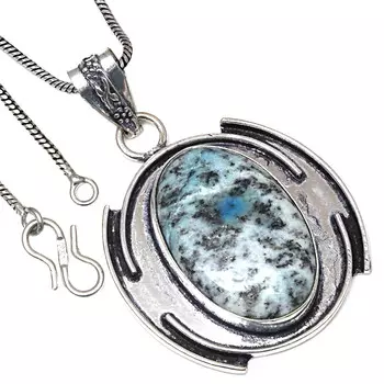 Подвеска K2 Jasper Gemstone Handmade Gift For HerAntique Silver Jewelry 2