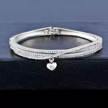 Подвеска Love, 3 слоя, микро-инкрустация CZ, браслет, золотой серебряный цвет, браслет для женщин, свадебные аксессуары, ювелирные изделия KO1