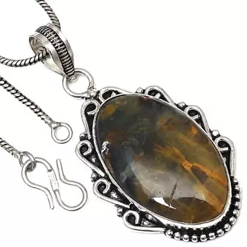 Подвеска Newlite Jasper Gemstone Handmade Gift For Her Silver Jewelry 2.25