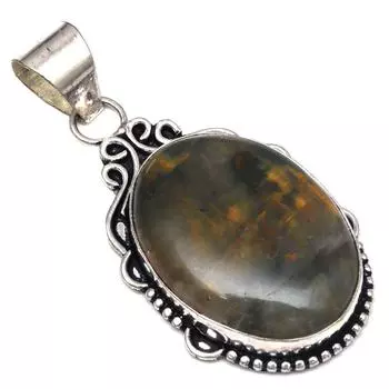 Подвеска Newlite Jasper Gemstone Handmade ко Дню матери, серебряное украшение 2,25 дюйма