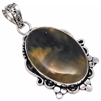 Подвеска Newlite Jasper Gemstone Handmade ко Дню матери, серебряное украшение 2,25 дюйма