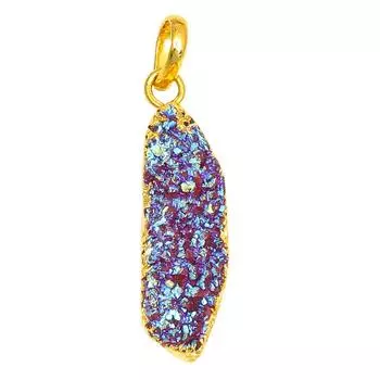 Подвеска Red Sunshine Drusy, серебряное украшение с позолотой 14 карат, 1,5 дюйма
