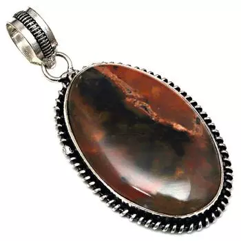 Подвеска с драгоценным камнем Ocean Jasper, ручная работа, серебряное украшение ко Дню матери, 2,25 дюйма