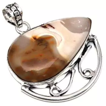 Подвеска с драгоценным камнем Wild Horse Jasper, серебряное украшение ручной работы, 1,75 дюйма
