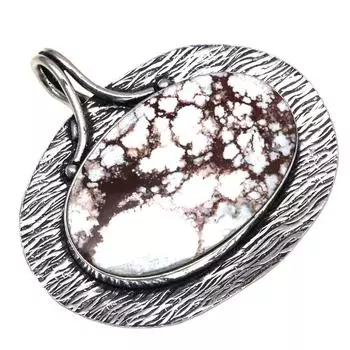 Подвеска с драгоценным камнем Wild Horse Jasper, серебряное украшение ручной работы, 1,75 дюйма