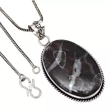 Подвеска Septarian Jasper Gemstone Handmade Valentine Day Silver Jewelry 2.5
