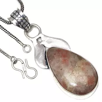 Подвеска Sunstone Gemstone Handmade Gift For HerAntique Silver Jewelry 2