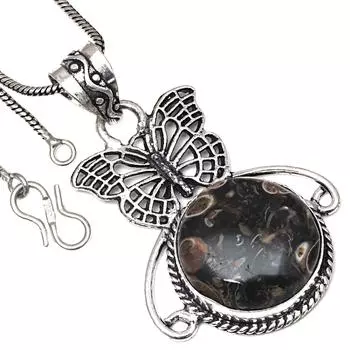 Подвеска Turtella Jasper Gemstone Handmade Gift For Her Silver Jewelry 2