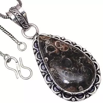 Подвеска Turtella Jasper Gemstone Handmade Gift For Her Silver Jewelry 2
