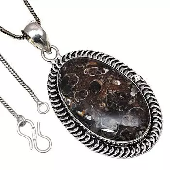 Подвеска Turtella Jasper Gemstone Подарочное серебряное украшение на День святого Валентина 2,25