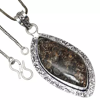 Подвеска Turtella Jasper Gemstone Valentine Day этническое серебряное украшение 1.75