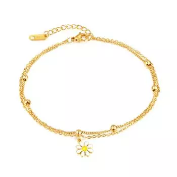 Подвеска Wind Daisy из титановой стали с двойными бусинами и ножками из нержавеющей стали