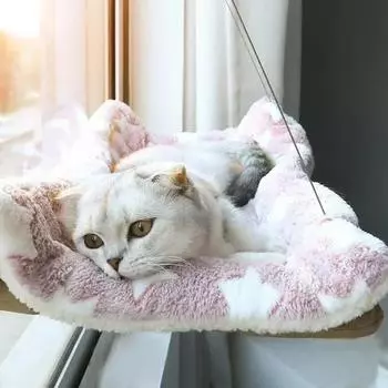 Подвесная кровать для кошек, гамак для домашних животных, воздушная кровать для кошек, домик для котенка, рама для лазанья, солнечное сиденье у окна, гнездо, подшипник 20 кг, аксессуары для домашних животных хаки
