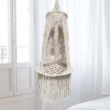 Подвесной гамак в стиле макраме, кресло-качалка для двора, декоративный переносной реквизит для фотосъемки в стиле бохо белый