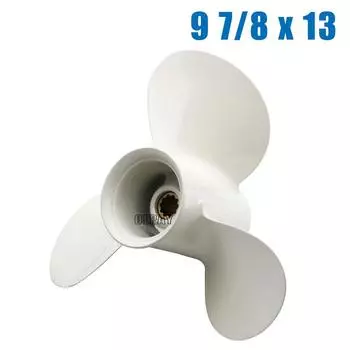 Подвесной гребной винт для морской лодки 9 7/8x13 для Yamaha 20-30HP 664-45949-02-EL, алюминиевый сплав, белый, 3 лопасти, 10 шлицевых зубьев
