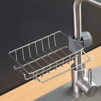 Подвесной кран для дренажной стойки для кухонной раковины, держатель для раковины в ванной, стеллаж для хранения, полка-органайзер, кухонные принадлежности