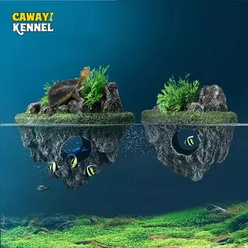 Подвесной островной аквариум Декоративный креативный плавающий камень Моделирование растений Пещеры Изделия ручной работы Украшения Аксессуары для аквариума
