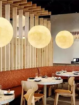 Подвесные светильники Nordic Led Resin 3D Moon для спальни, гостиной, столовой, украшения интерьера, современная подвесная лампа Planet