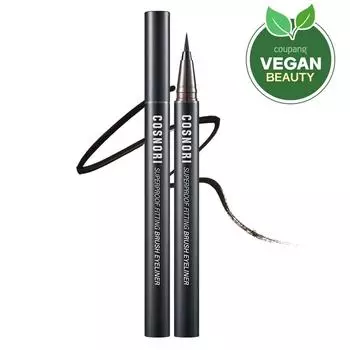 Подводка для глаз COSNORI Super Proof Fitting Brush Eyeliner 0,6 г, 02 Black Brown, 1 шт.